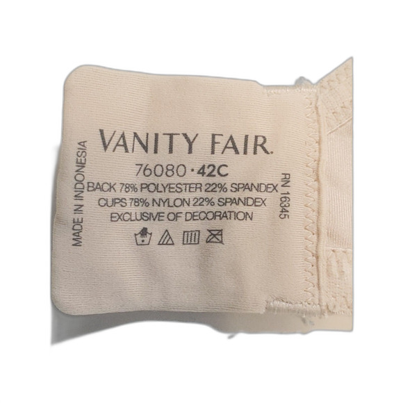 Vanity Fair Beige Underwire Minimizer Bra 42C - Picture 3 of 5